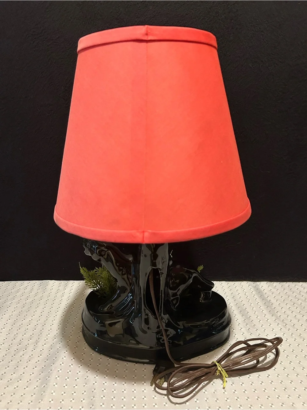 Excellent Vintage 1950s Ceramic Black Panther TV Lamp Planter MCM